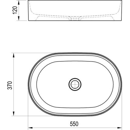 Ravak XJX01155001 - Umývadlo na dosku CERAMIC SLIM 55x37 cm keramika/biela