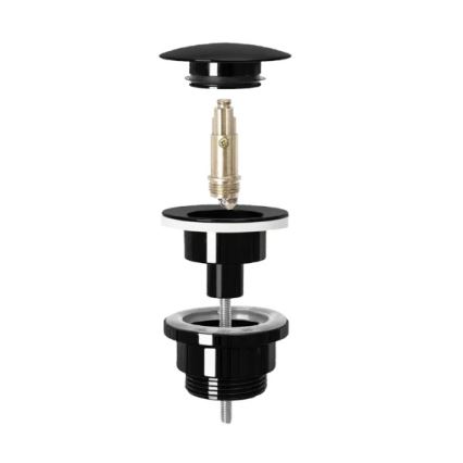 REA-A4100 - Umyvadlový odtok CLICK-CLACK, priemer 6,4 cm, lesklá čierna