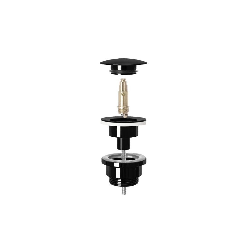 REA-A4100 - Umyvadlový odtok CLICK-CLACK, priemer 6,4 cm, lesklá čierna