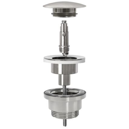 REA-A4400 - Umývadlový sifón s výpusťou CLICK-CLACK pr. 6,4 cm nikel