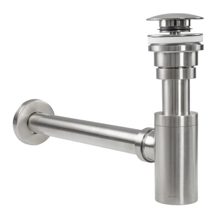 REA-A4400 - Umývadlový sifón s výpusťou CLICK-CLACK pr. 6,4 cm nikel