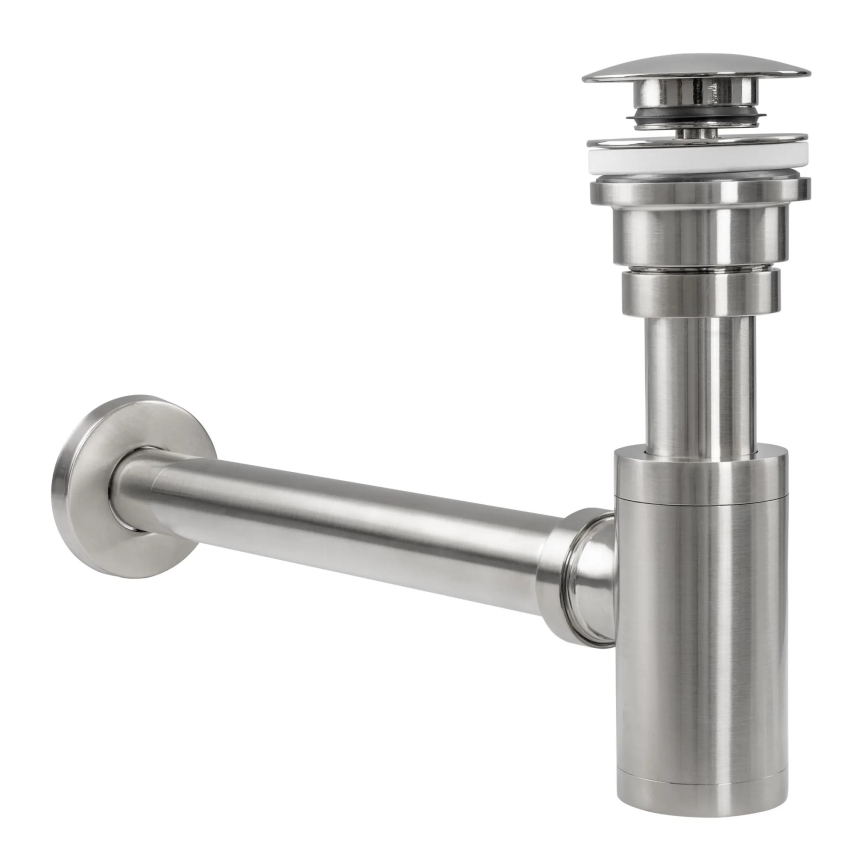 REA-A4400 - Umývadlový sifón s výpusťou CLICK-CLACK pr. 6,4 cm nikel