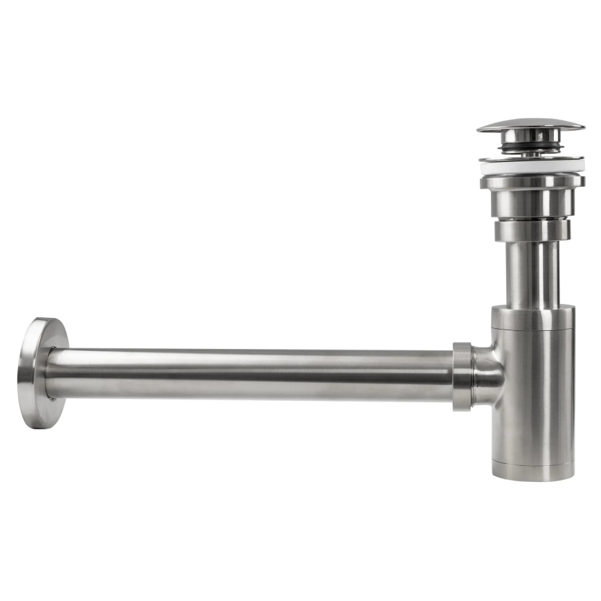 REA-A4400 - Umývadlový sifón s výpusťou CLICK-CLACK pr. 6,4 cm nikel
