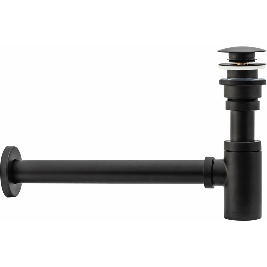 REA-A5215 - Umývadlový sifón s výpusťou CLICK-CLACK, priemer 6,4 cm, matná čierna