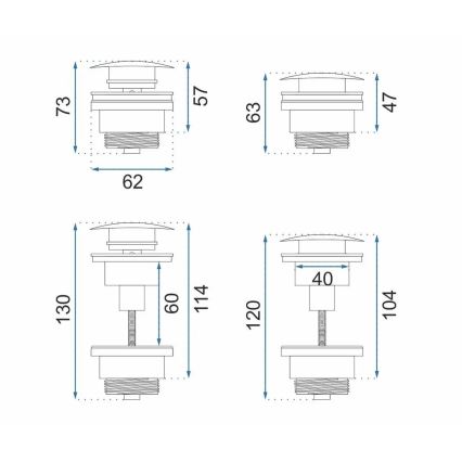 REA-A5632 - Umývadlová výpusť CLICK-CLACK priemer 6,4 cm kartáčovaná meď