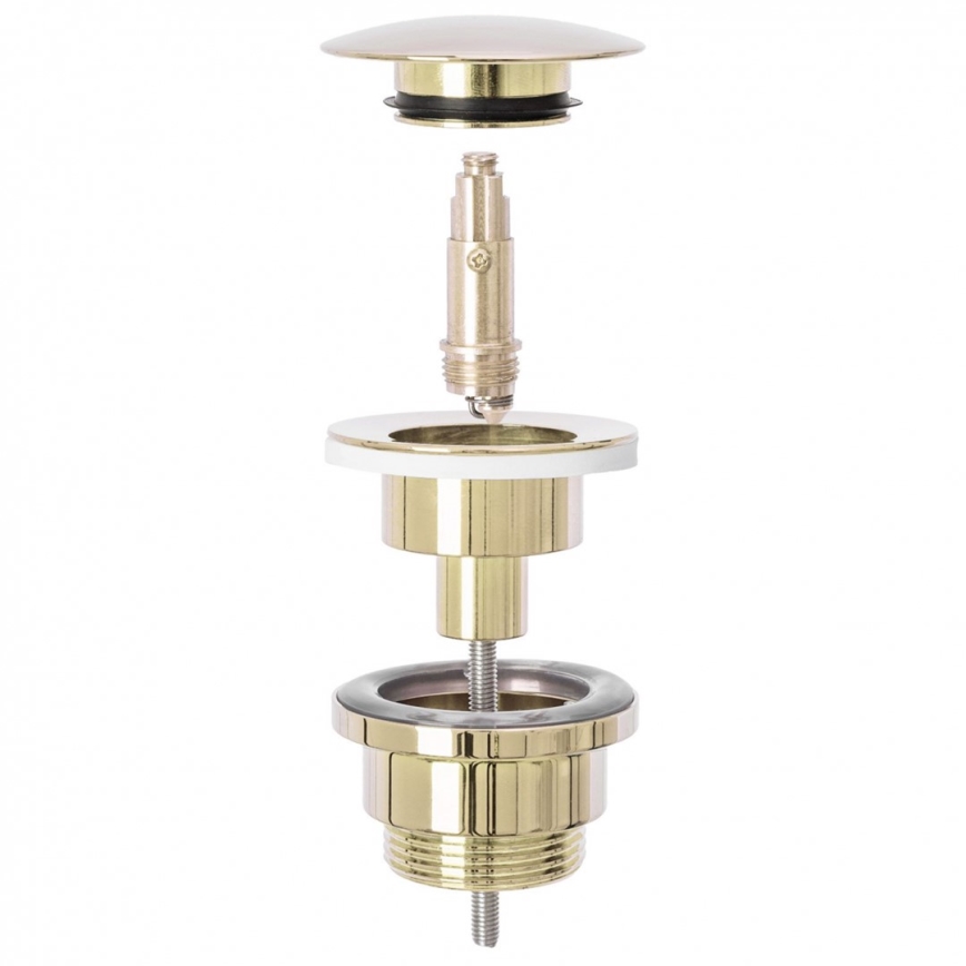 REA-A5692 - Umyvadlový sifón s výpustom CLICK-CLACK pr. 6,4 cm zlatý