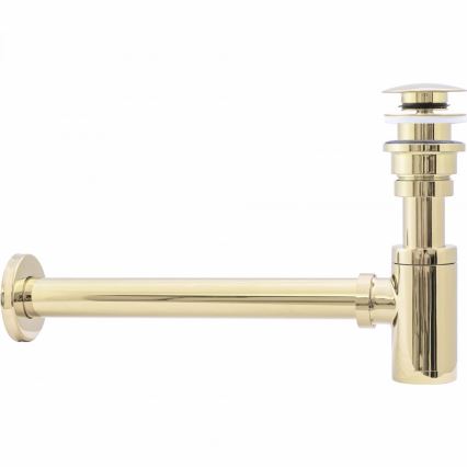 REA-A5692 - Umyvadlový sifón s výpustom CLICK-CLACK pr. 6,4 cm zlatý