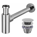 REA-A5693 - Umývadlový sifón s výpusťou CLICK-CLACK, priemer 6,4 cm, lesklý chróm