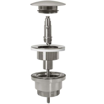 REA-A6000 - Umývadlová výpusť CLICK-CLACK, priemer 6,4 cm, kartáčovaný nikl