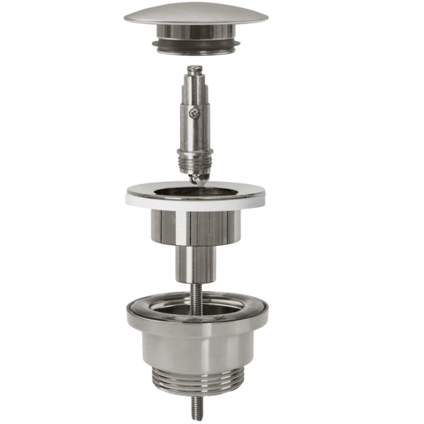 REA-A6000 - Umývadlová výpusť CLICK-CLACK, priemer 6,4 cm, kartáčovaný nikl