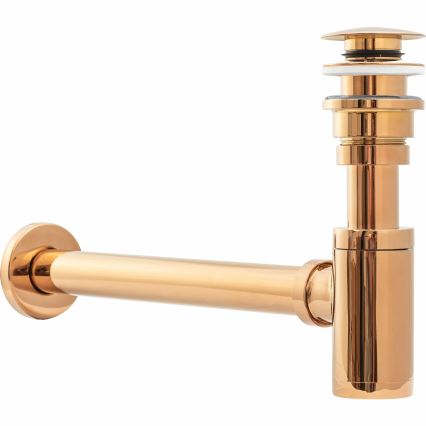 REA-A8541 - Umývadlový sifón s výpusťou CLICK-CLACK, priemer 6,4 cm, ružové zlato