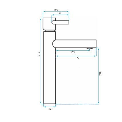 REA-B0229 - Umývadlová batéria TESS 31,5 cm čierna