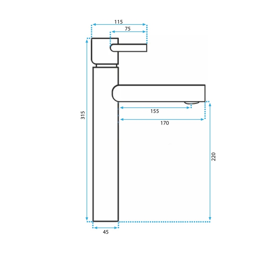 REA-B0229 - Umývadlová batéria TESS 31,5 cm čierna