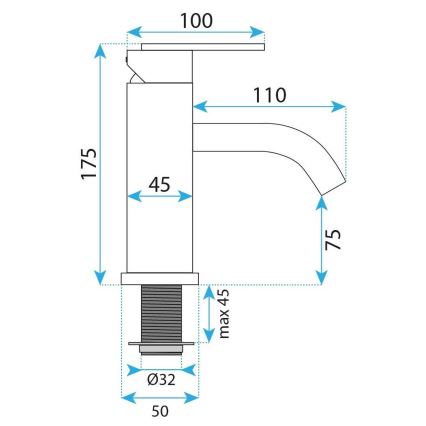 REA-B0970 - Umývadlová batéria ONTARIO 17,5 cm kartáčovaná meď