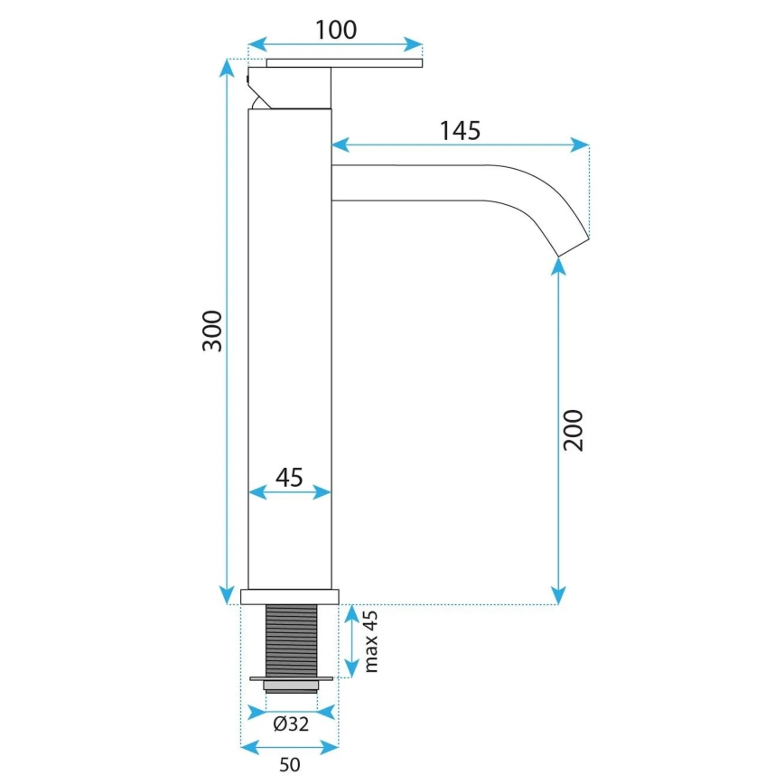REA-B0971 - Umývadlová batéria ONTARIO 30 cm, kartáčovaná meď