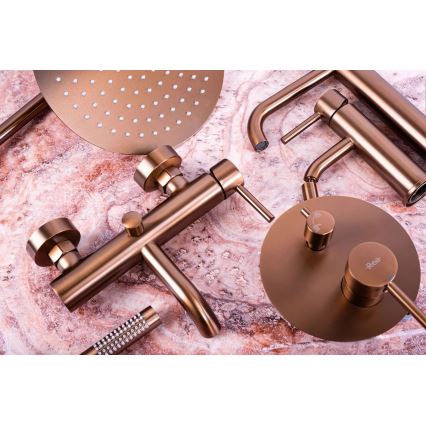 REA-B1112 - Umývadlová batéria LUNGO 16,5 cm kartáčovaná meď