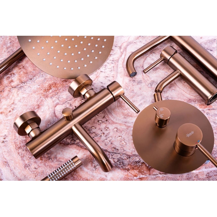 REA-B1112 - Umývadlová batéria LUNGO 16,5 cm kartáčovaná meď