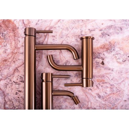 REA-B1112 - Umývadlová batéria LUNGO 16,5 cm kartáčovaná meď