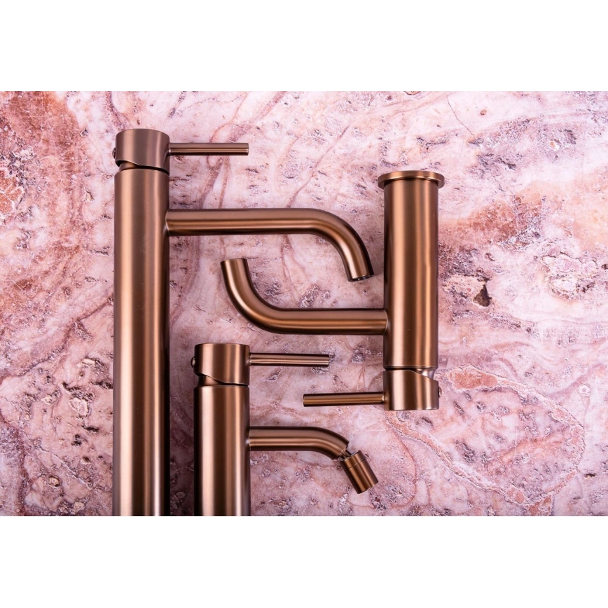 REA-B1112 - Umývadlová batéria LUNGO 16,5 cm kartáčovaná meď