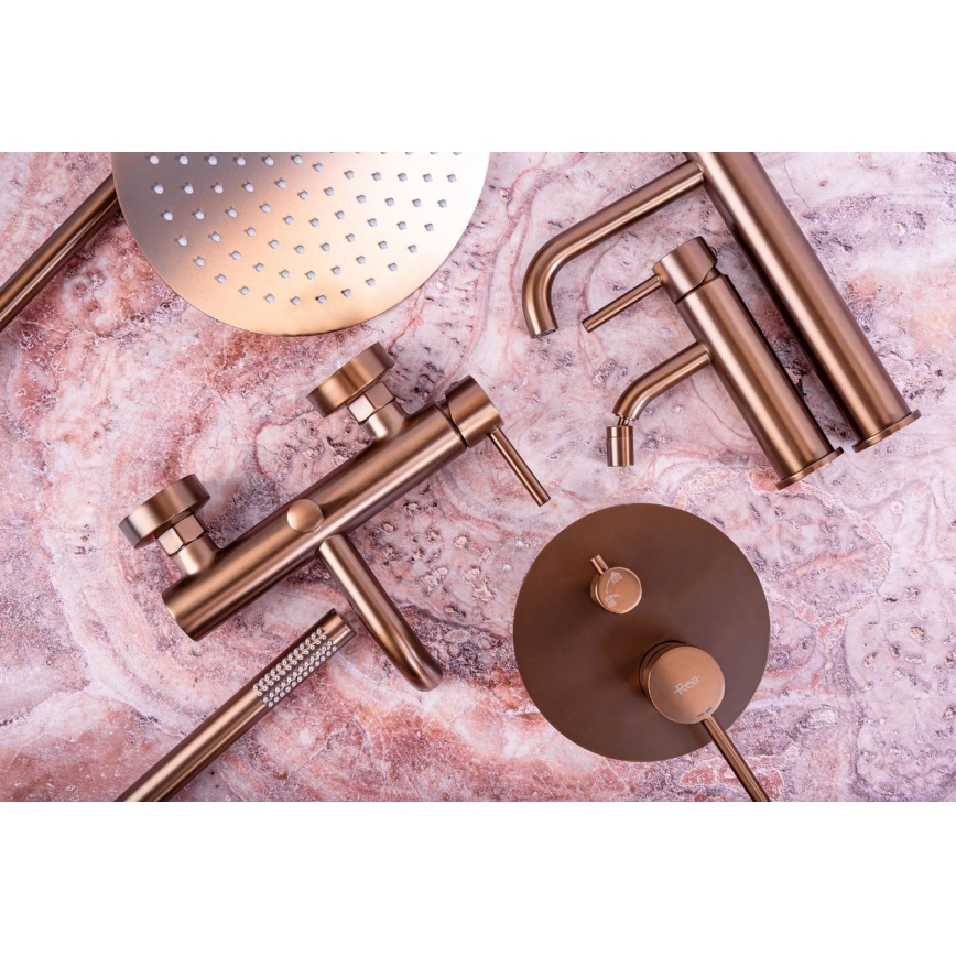 REA-B1112 - Umývadlová batéria LUNGO 16,5 cm kartáčovaná meď