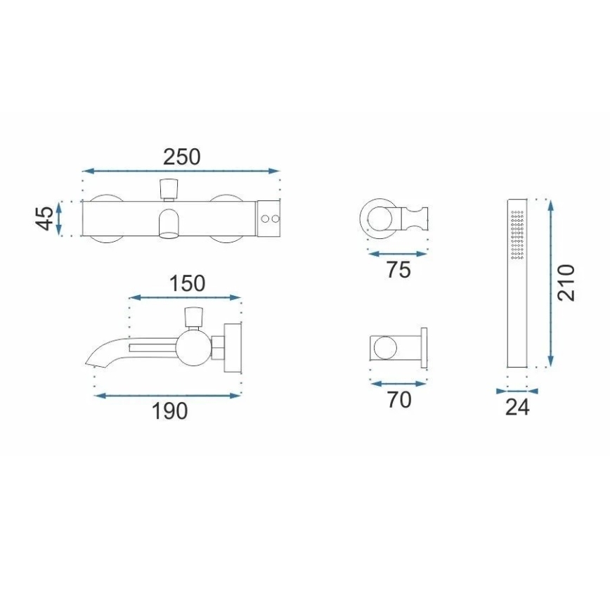 REA-B1115 - Vaňová súprava LUNGO kartáčovaná meď