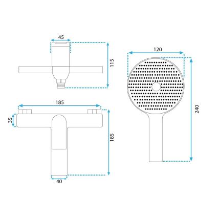 REA-B1156 - Vaňová súprava AVALON lesklý chróm