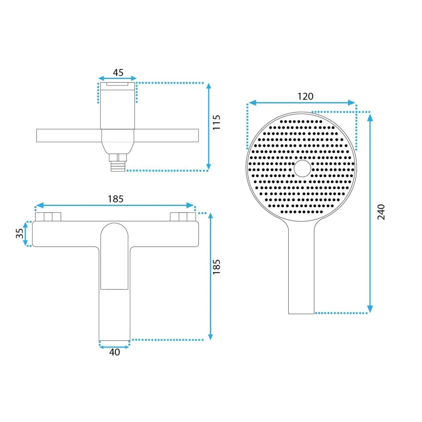 REA-B1156 - Vaňová súprava AVALON lesklý chróm