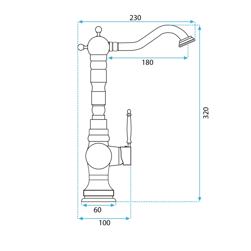 REA-B2500 - Umývadlová batéria VENICE 32 cm, brúsené zlato