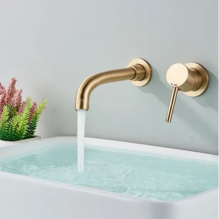 REA-B4109 - Umývadlová batéria pre podomietkovú inštaláciu LUNGO, brúsené zlato