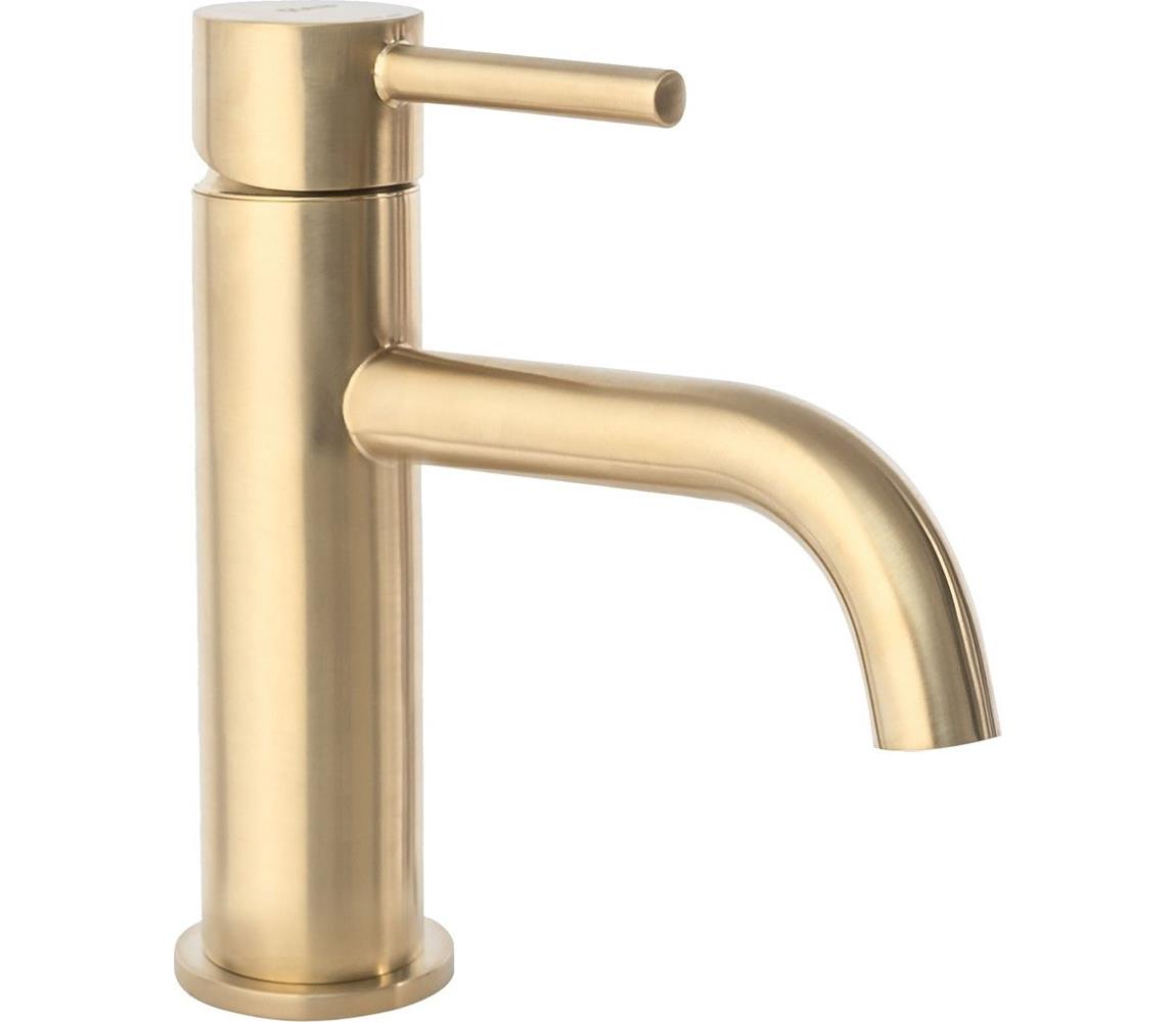 REA-B4527 - Umývadlová batéria LUNGO 16,5 cm, kartáčované zlato REA-B4527