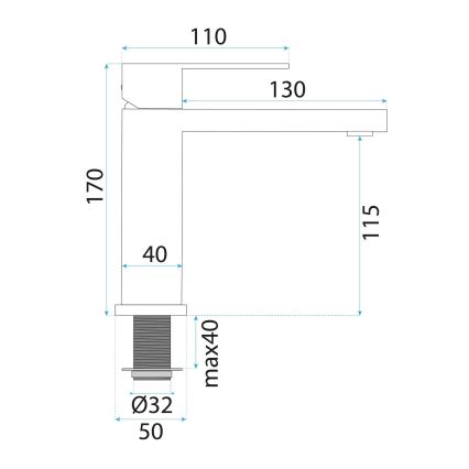 REA-B4589 - Umývadlová batéria ARLO 17 cm nikel