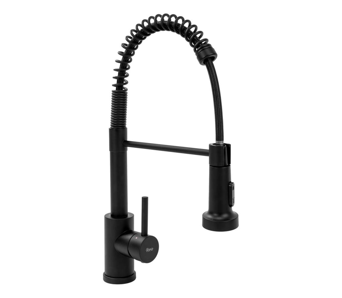 REA-B4820 - Drezová batéria s výsuvnou sprchou COLIN 42,5 cm čierna REA-B4820