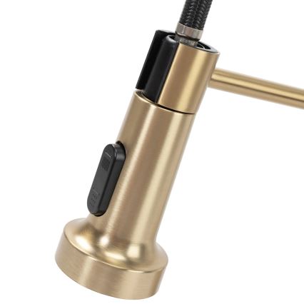 REA-B4821 - Drezová batéria s vysúvateľnou sprchou COLIN 42,5 cm, brúsené zlato