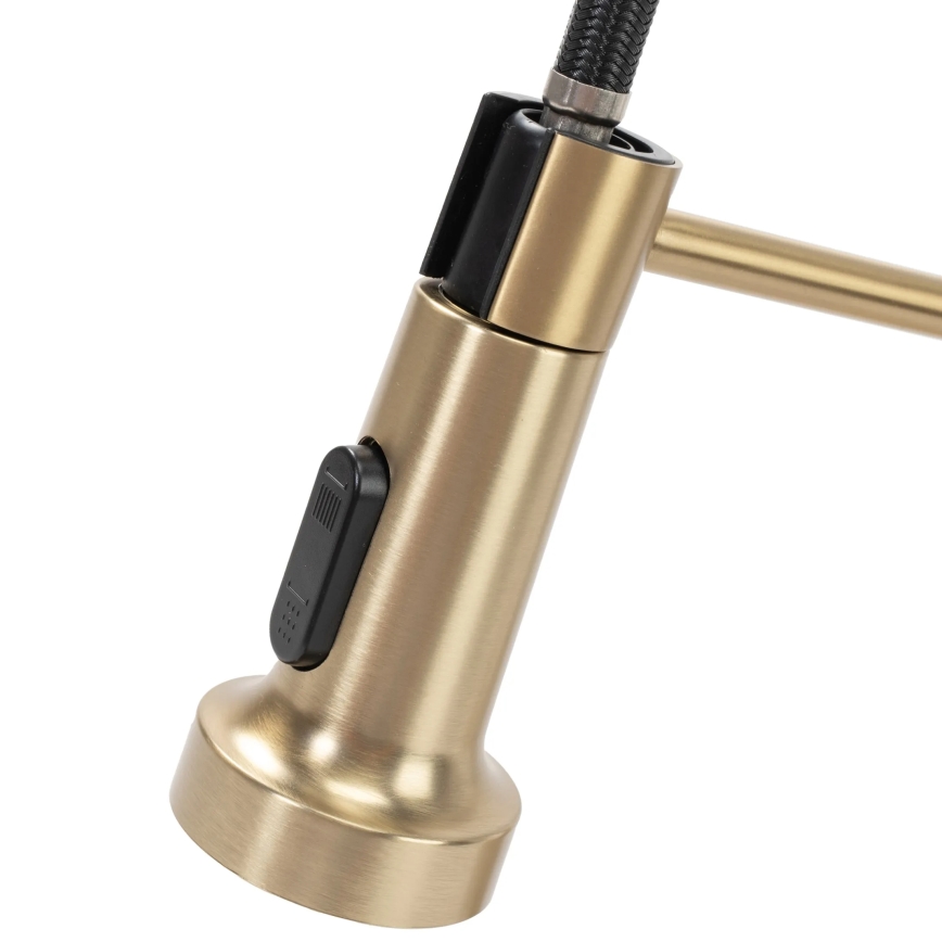 REA-B4821 - Drezová batéria s vysúvateľnou sprchou COLIN 42,5 cm, brúsené zlato