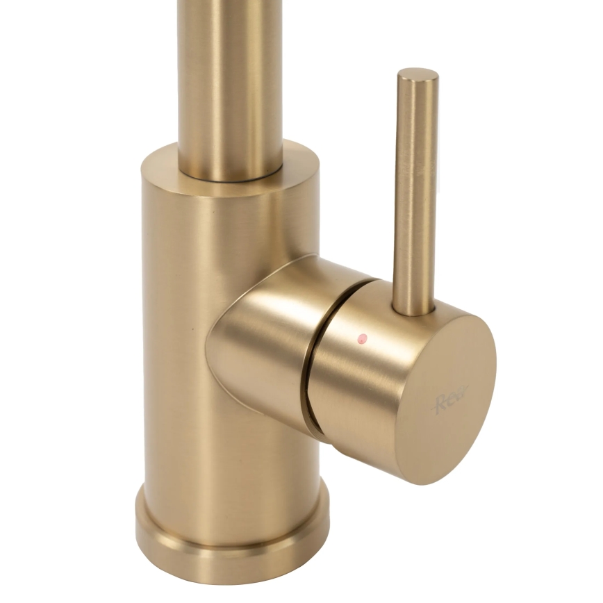 REA-B4821 - Drezová batéria s vysúvateľnou sprchou COLIN 42,5 cm, brúsené zlato