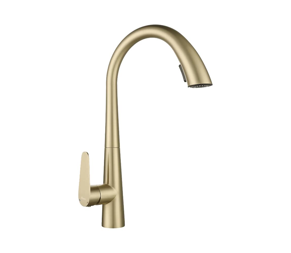 REA-B5312 - Drezová batéria s vysúvacou sprchou ROSS 43 cm brúsené zlato REA-B5312