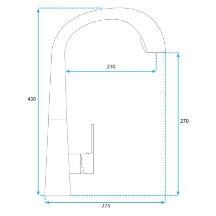 REA-B5312 - Drezová batéria s vysúvacou sprchou ROSS 43 cm brúsené zlato