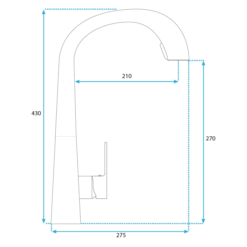 REA-B5314 - Drezová batéria s vysúvacou sprškou ROSS 43 cm nikel