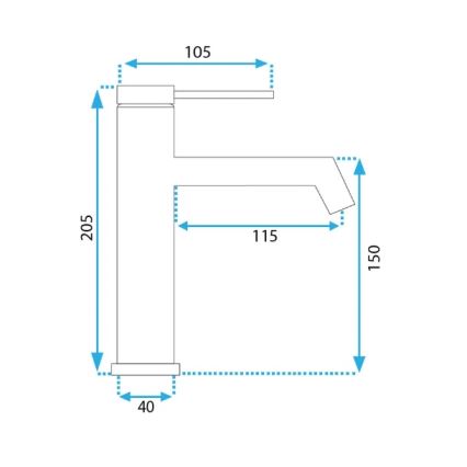 REA-B5316 - Umývadlová batéria FOSS 20,5 cm, brúsené zlato