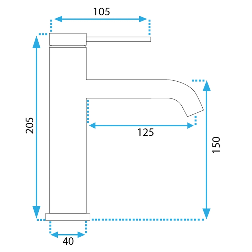 REA-B5324 - Umývadlová batéria CLIF 20,5 cm brúsená oceľ