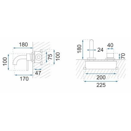 REA-B5332 - Umývadlová batéria pre podomietkovú inštaláciu OWEN čierna