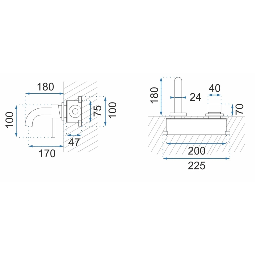 REA-B5332 - Umývadlová batéria pre podomietkovú inštaláciu OWEN čierna