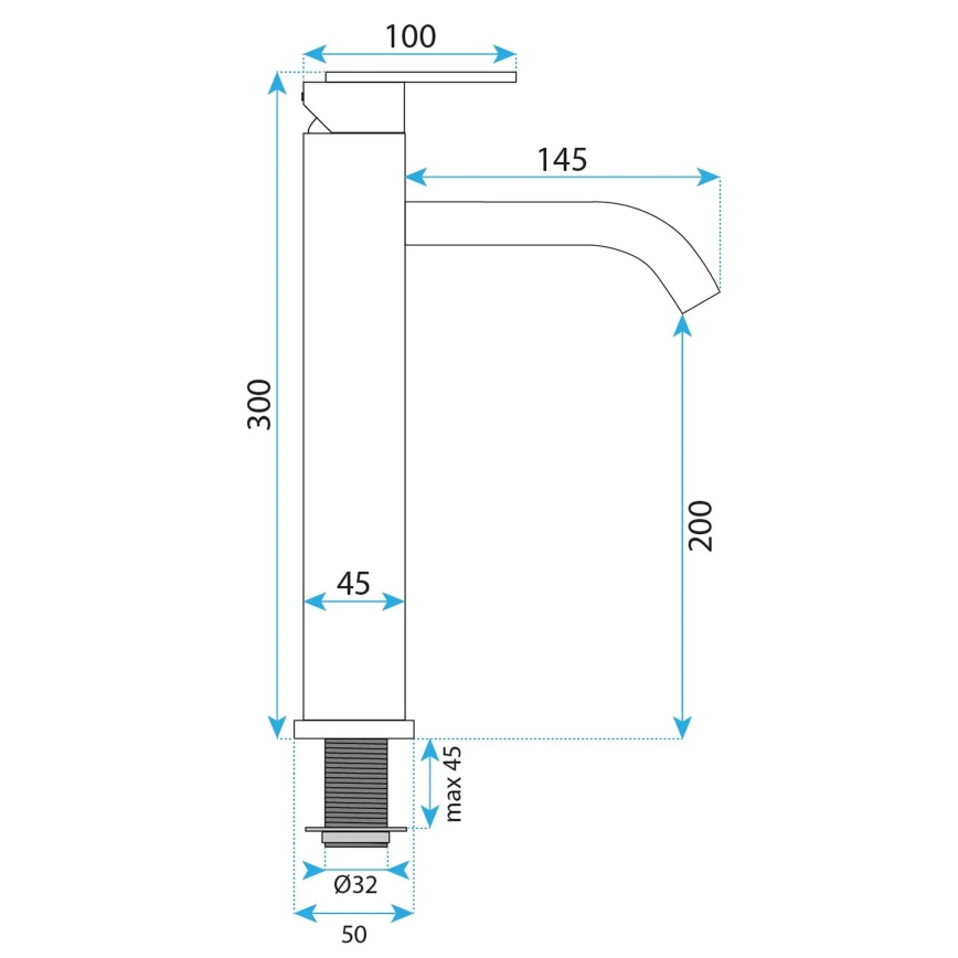 REA-B5509 - Umývadlová batéria ONTARIO 30 cm, brúsené zlato