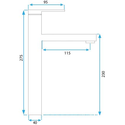 REA-B6214 - Umývadlová batéria PIXEL 27,5 cm čierna