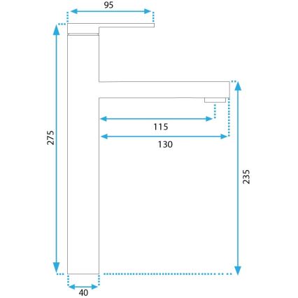 REA-B6215 - Umývadlová batéria PIXEL 27,5 cm zlatá