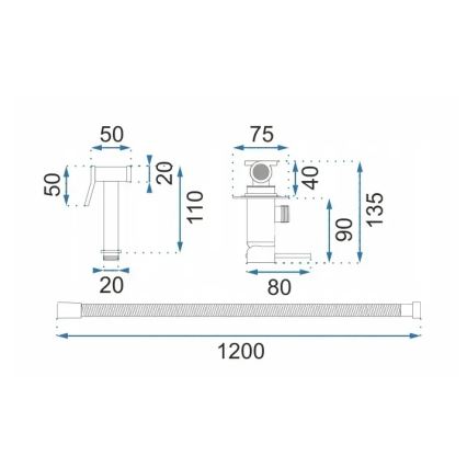 REA-B6311 - Bidetová batéria LUNGO s bidetovou sprškou pre podomietkovú inštaláciu, brúsené zlato