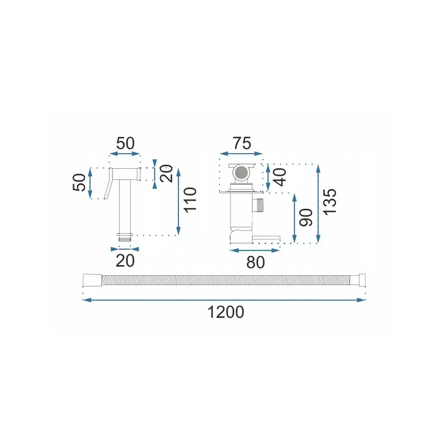 REA-B6311 - Bidetová batéria LUNGO s bidetovou sprškou pre podomietkovú inštaláciu, brúsené zlato