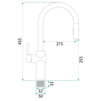 REA-B6330 - Drezová batéria FRESH s vysúvacou sprchou 45 cm, niklová