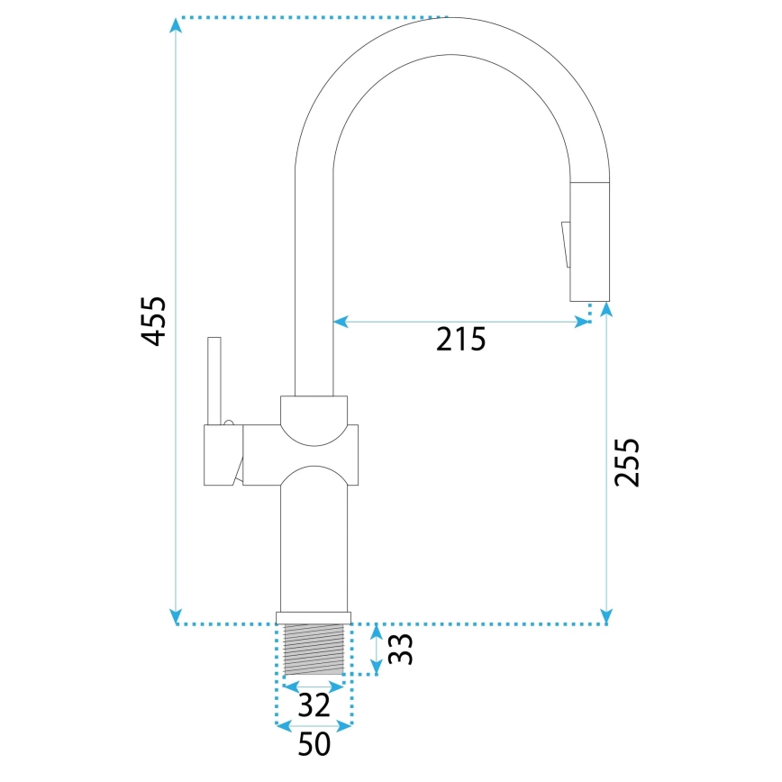REA-B6330 - Drezová batéria FRESH s vysúvacou sprchou 45 cm, niklová