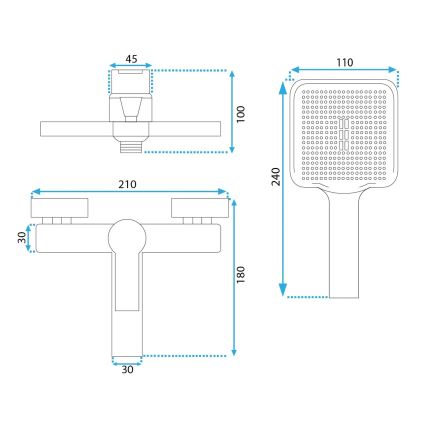 REA-B6407 - Vaňová sada s batériou ARGUS matná čierna